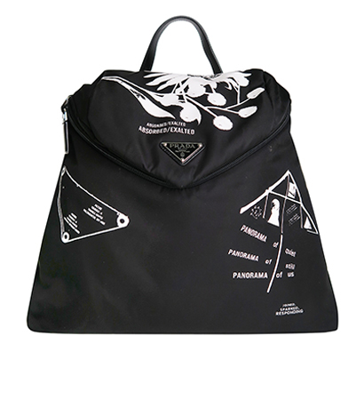 Prada Signaux Printed Backpack, front view